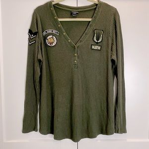 Torrid Army Long Sleeve Waffle Tee